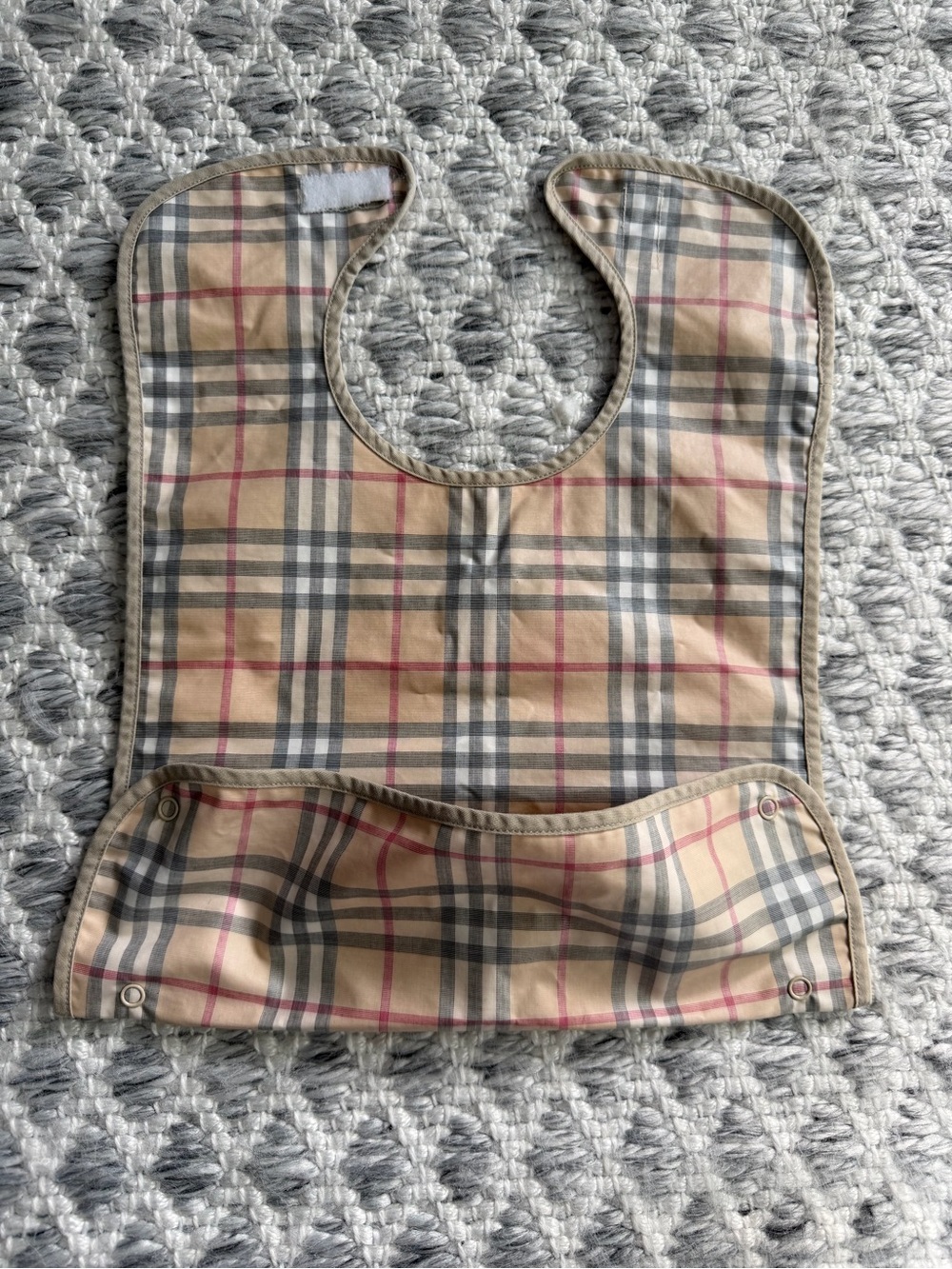 Burberry Wesley Check Coated Cotton Baby Bib